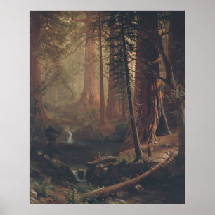 Albert Bierstadt Giant Redwood Trees of California Poster