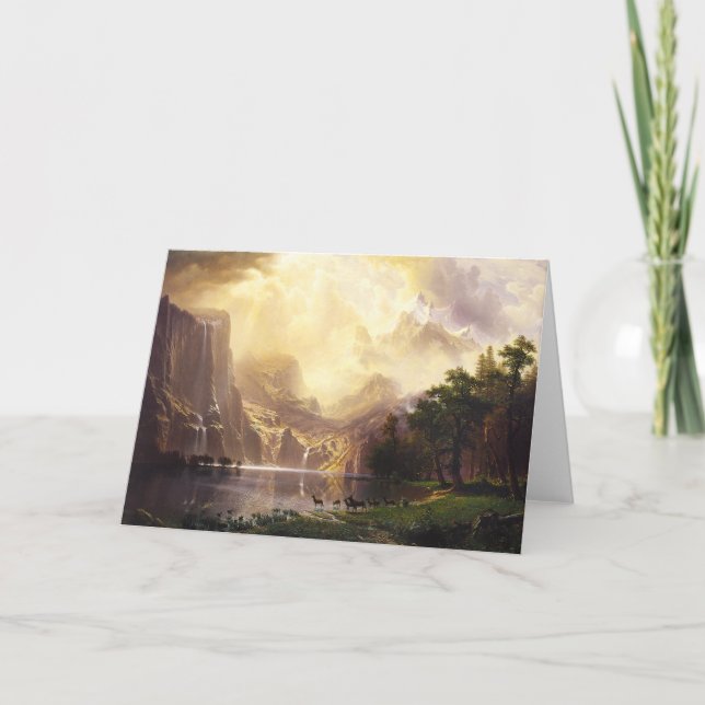Albert Bierstadt In The Mountains Greeting Card (Front)