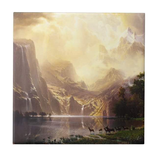 Albert Bierstadt In The Mountains Tile (Front)