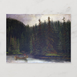 Albert Bierstadt Indian Hunters in Canoe Postcard