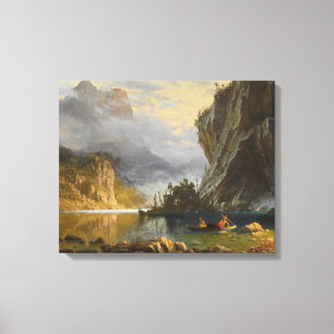 Albert Bierstadt - Indians Spear Fishing Canvas Print
