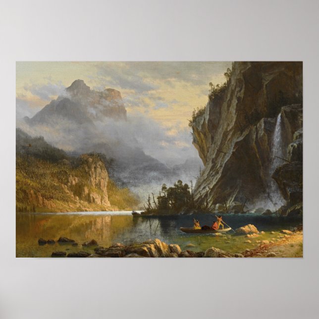 Albert Bierstadt - Indians Spear Fishing Poster (Front)