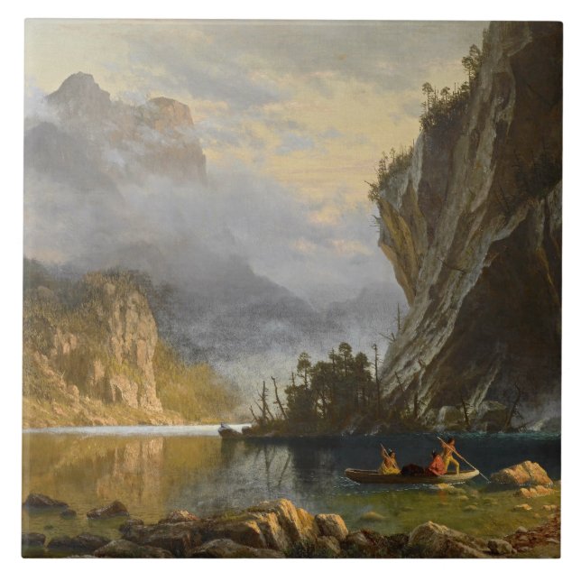 Albert Bierstadt - Indians Spear Fishing Tile (Front)