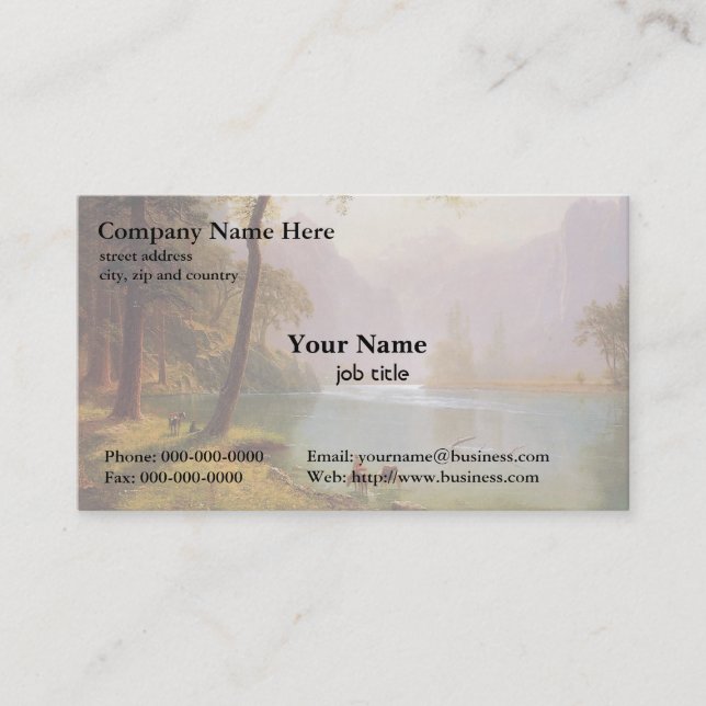 Albert Bierstadt, Kerns River Valley California Business Card (Front)