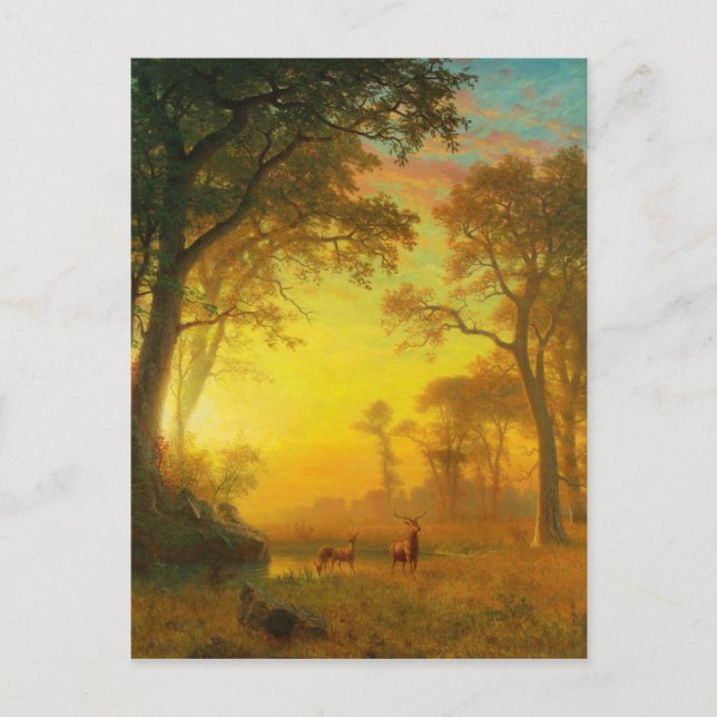 Albert Bierstadt Light in the Forest Postcard (Front)