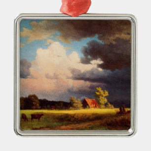 Albert Bierstadt painting, Bavarian Landscape Metal Ornament