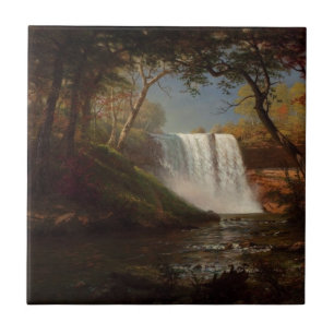 Albert Bierstadt Painting Forest Waterfall Destiny Tile