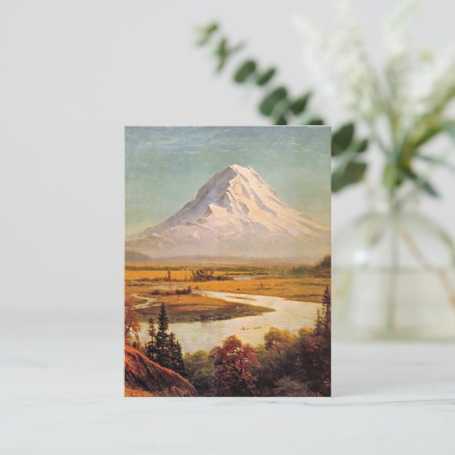 Albert Bierstadt painting, Mount Rainier, Postcard (Standing Front)