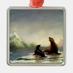 Albert Bierstadt painting, Seals, Metal Ornament