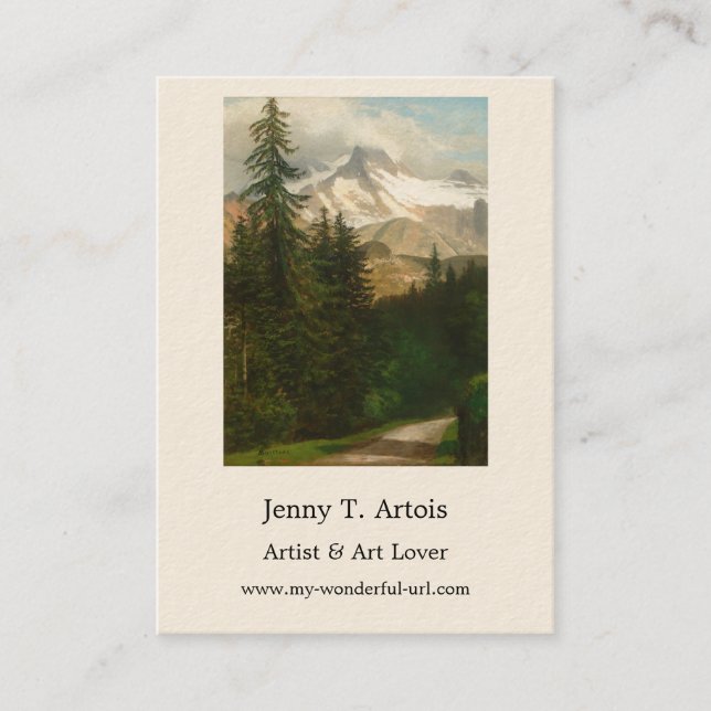 Albert Bierstadt Painting Snow in the High Country Business Card (Front)