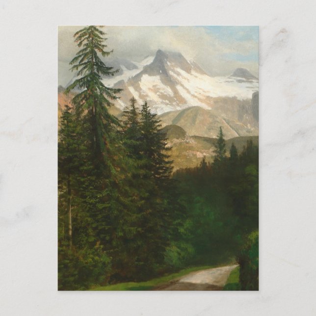 Albert Bierstadt Painting Snow in the High Country Postcard (Front)