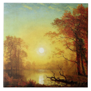 Albert Bierstadt painting, Sunrise, Ceramic Tile