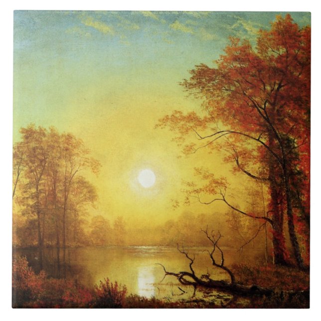 Albert Bierstadt painting, Sunrise, Ceramic Tile (Front)