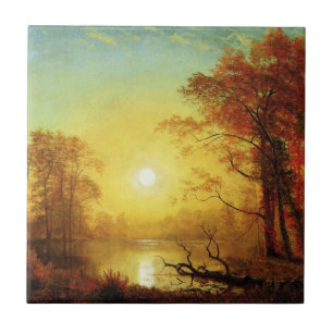 Albert Bierstadt painting, Sunrise, Ceramic Tile