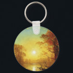 Albert Bierstadt painting, Sunrise, Key Ring<br><div class="desc">Sunrise, famous painting by American artist, Albert Bierstadt.</div>