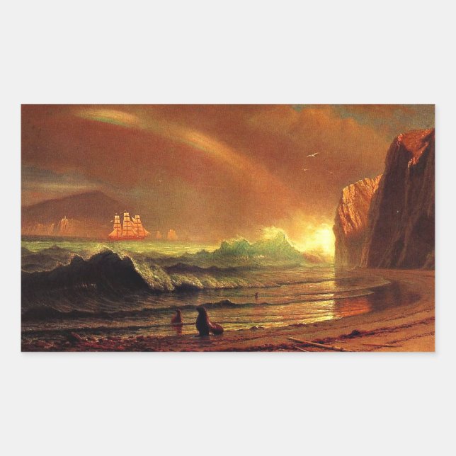Albert Bierstadt painting, The Golden Gate, Rectangular Sticker (Front)