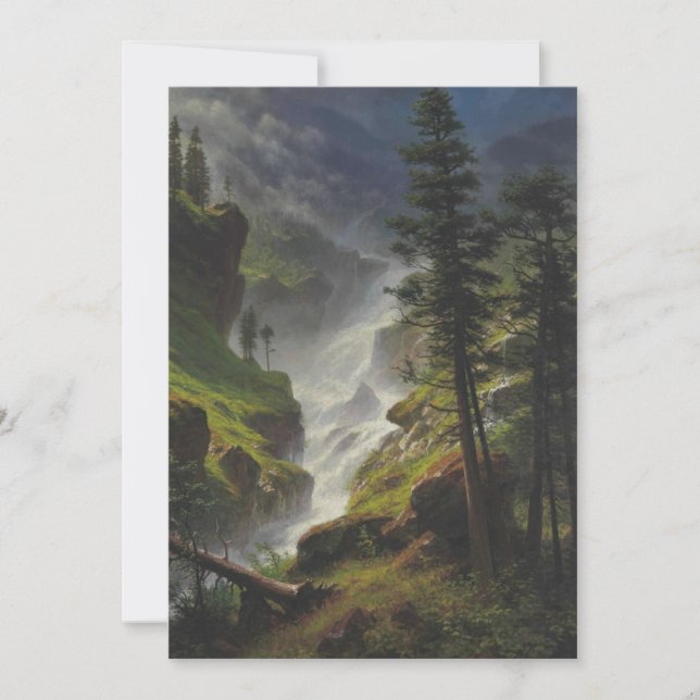 Albert Bierstadt - Rocky Mountain Waterfall Invitation (Front)