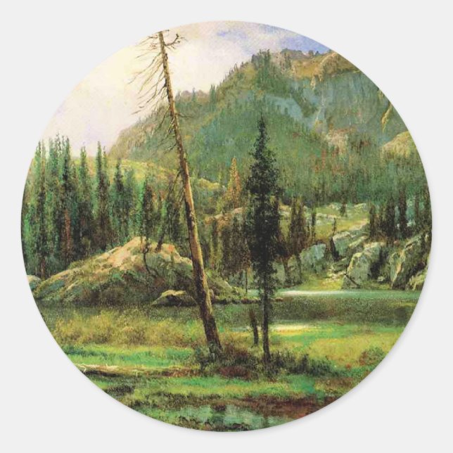 Albert Bierstadt - Sierra Nevada Mountains, Classic Round Sticker (Front)