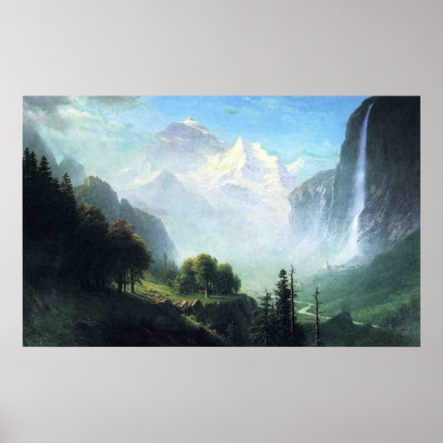 Albert Bierstadt staubbach falls near lauterbru Poster (Front)