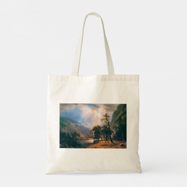 Albert Bierstadt's Half Dome Yosemite Valley, 1870 Tote Bag (Back)