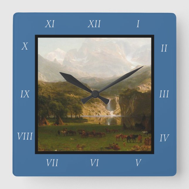 Albert Bierstadt's Rocky Mountains, Lander's Peak  Square Wall Clock (Front)
