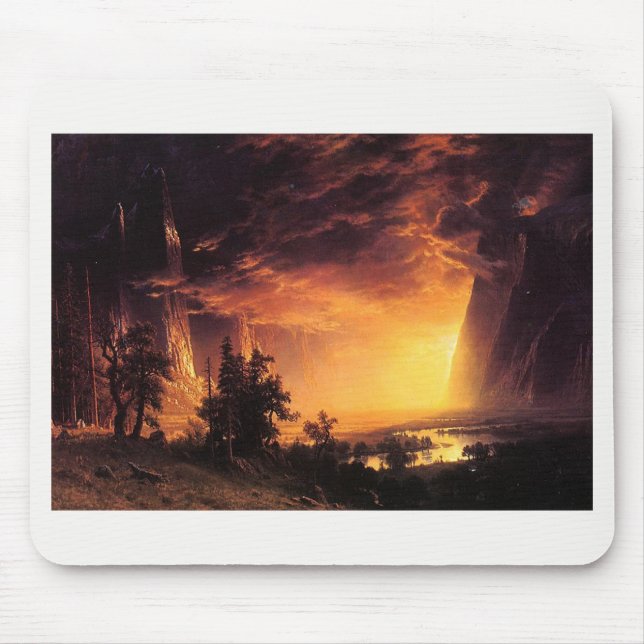 Albert Bierstadt's Sunset in the Yosemite Valley Mouse Pad (Front)