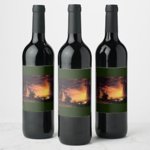 Albert Bierstadt's Sunset in the Yosemite Valley Wine Label