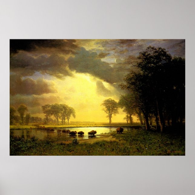 Albert Bierstadt's The Buffalo Trail, 1867 Poster (Front)