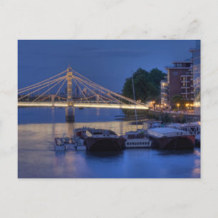 Albert Bridge at night Postcard