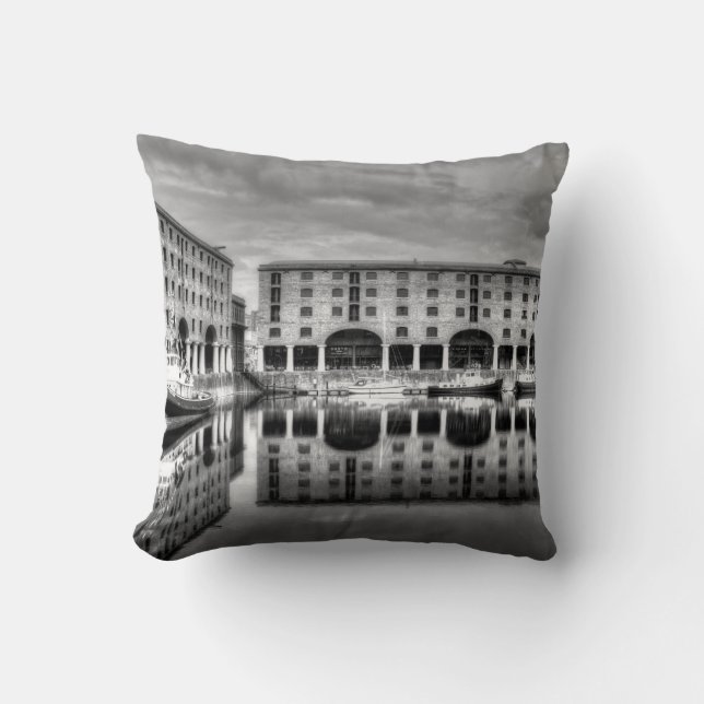 Albert Dock Liverpool Reflections Cushion (Front)