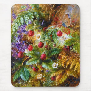 Albert Dürer Lucas: Wild Strawberries & Butterfly Mouse Pad