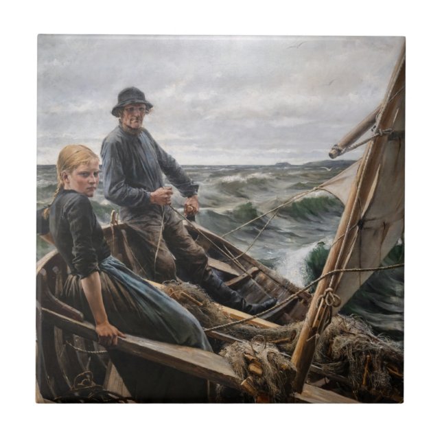 Albert Edelfelt - At Sea Ceramic Tile (Front)