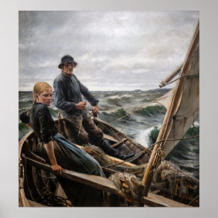 Albert Edelfelt - At Sea Poster