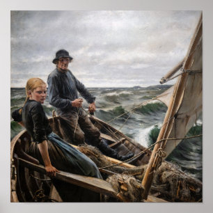 Albert Edelfelt - At Sea Poster