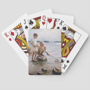 Albert Edelfelt - Boys Playing on the Shore Playing Cards