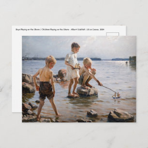 Albert Edelfelt - Boys Playing on the Shore Postcard