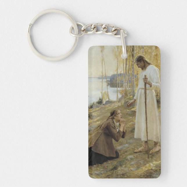 Albert Edelfelt - Christ and Mary Magdalene Key Ring (Front)