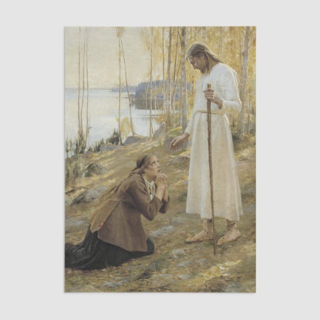 Albert Edelfelt - Christ and Mary Magdalene Tissue Paper (Creator Uploaded)