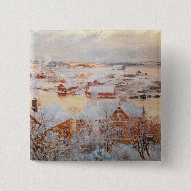Albert Edelfelt - December Day 15 Cm Square Badge (Front)