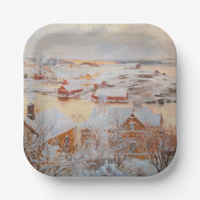 Albert Edelfelt - December Day Paper Plate (Front)