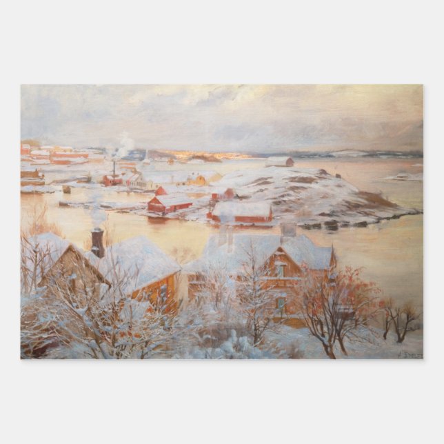Albert Edelfelt - December Day Wrapping Paper Sheet (Front)