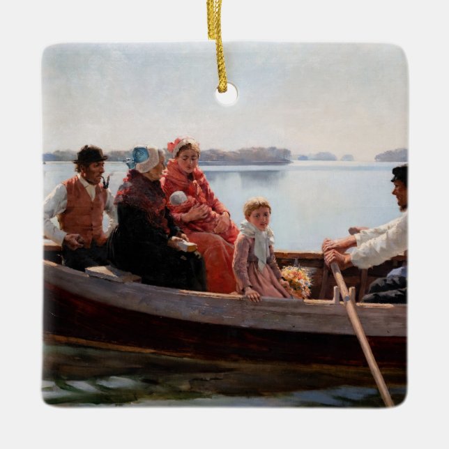 Albert Edelfelt - Going to the Christening Ceramic Ornament (Front)