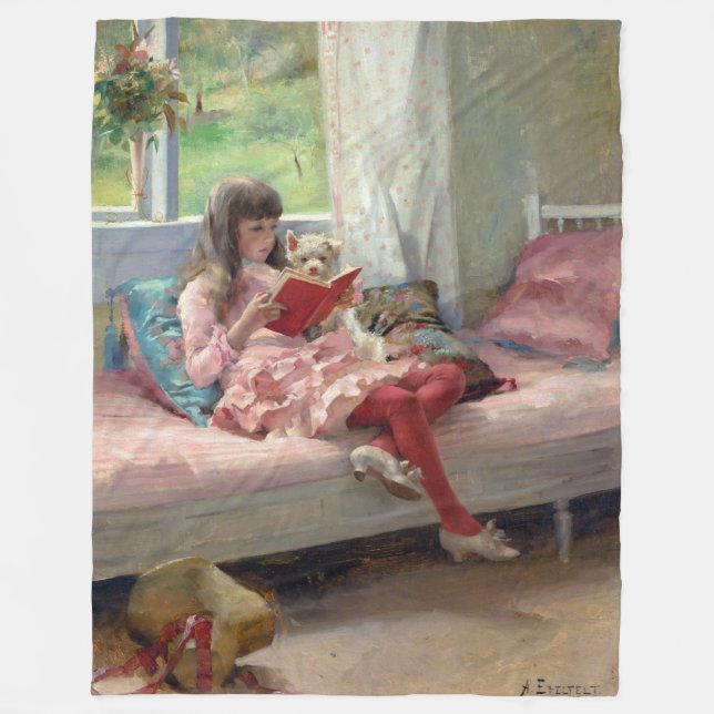 Albert Edelfelt - Good Friends Fleece Blanket (Front)