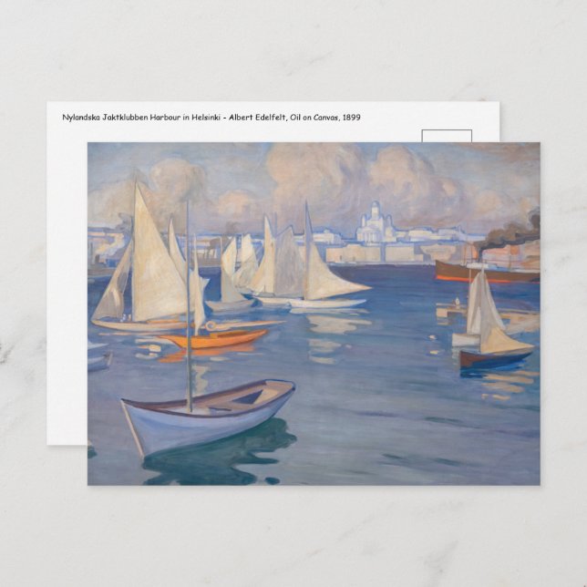 Albert Edelfelt - Harbour in Helsinki Postcard (Front/Back)