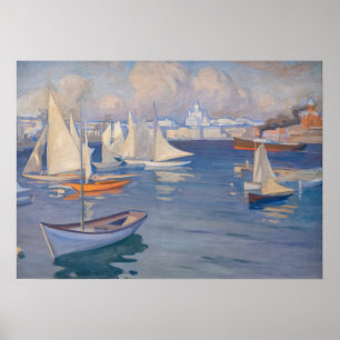 Albert Edelfelt - Harbour in Helsinki Poster
