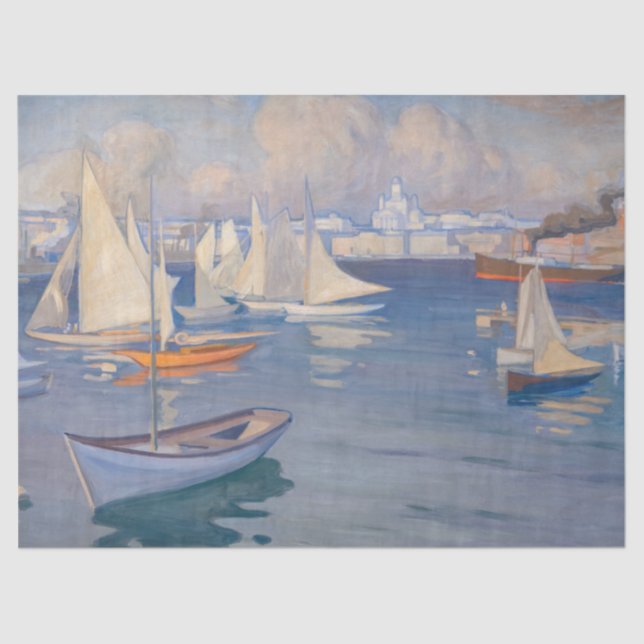 Albert Edelfelt - Harbour in Helsinki Tissue Paper (Front)