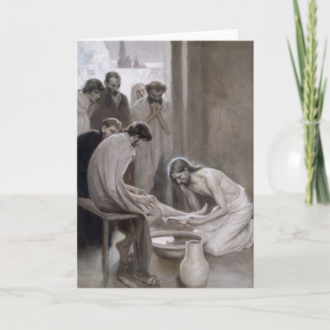 Albert Edelfelt - Jesus Washing Feet of Disciples Card (Front)