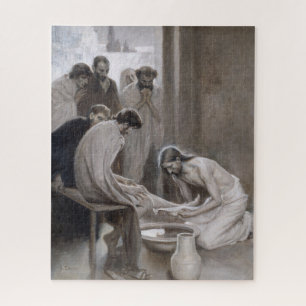 Albert Edelfelt - Jesus Washing Feet of Disciples Jigsaw Puzzle