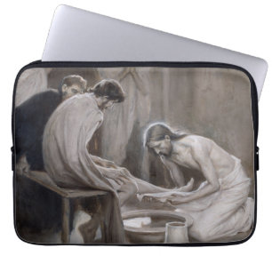Albert Edelfelt - Jesus Washing Feet of Disciples Laptop Sleeve