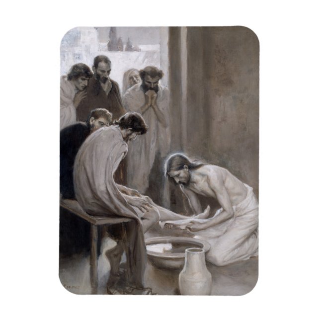 Albert Edelfelt - Jesus Washing Feet of Disciples Magnet (Vertical)